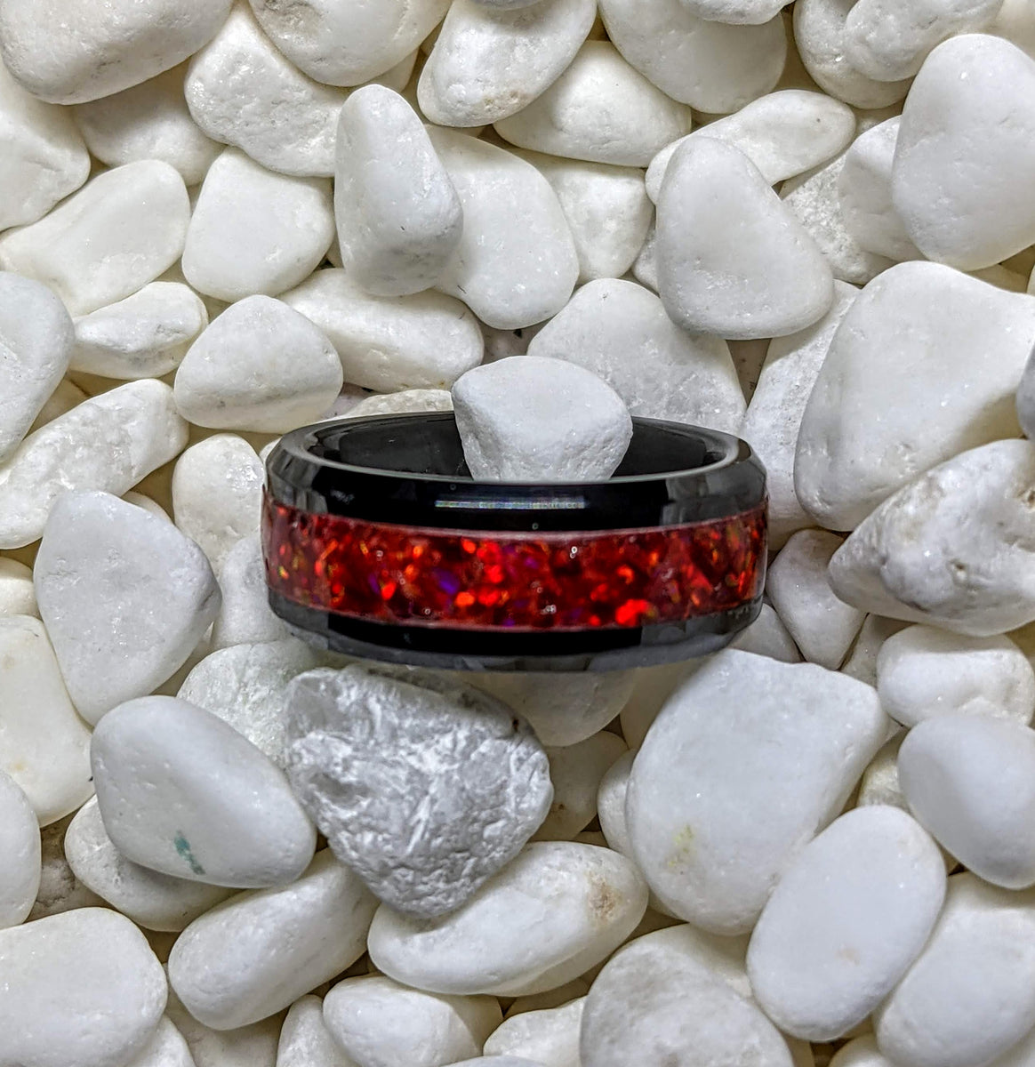 Red fire opal deals ring